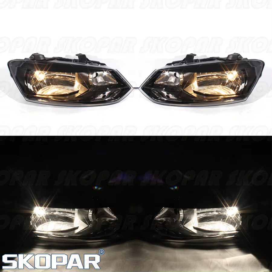 Pour VW Polo berline 2010 2011 2012 2013 2014 2015 2016 2017 accessoires de voiture phare halogène avant phare avec moteur