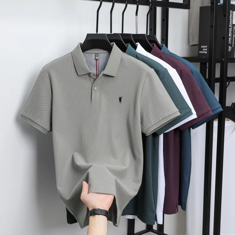 Polo à manches courtes 100% coton haut de gamme marque de luxe mode Paul poney broderie Golf hommes tops Business Casual t - shirt