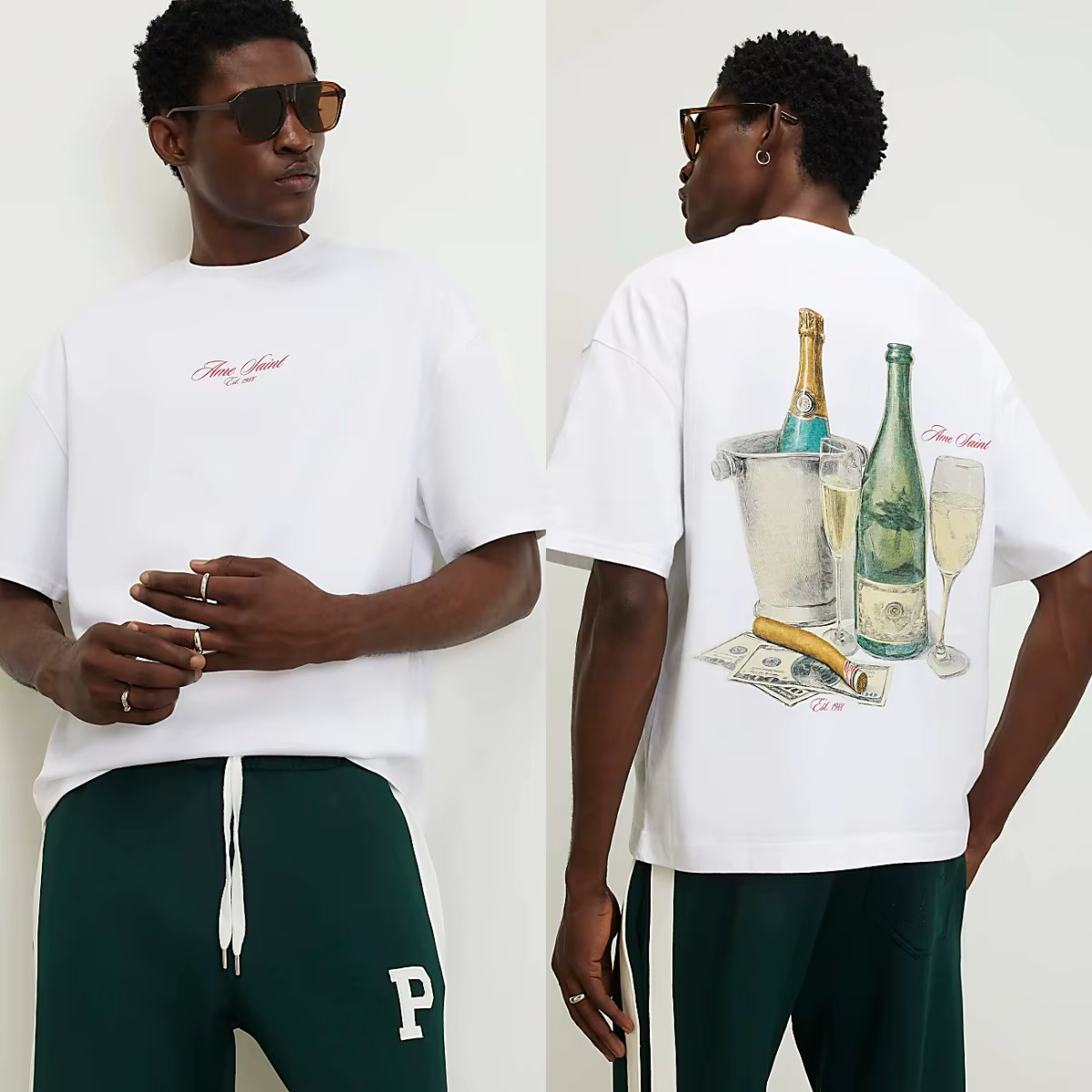 T-shirt en coton blanc surdimensionné St Tropez