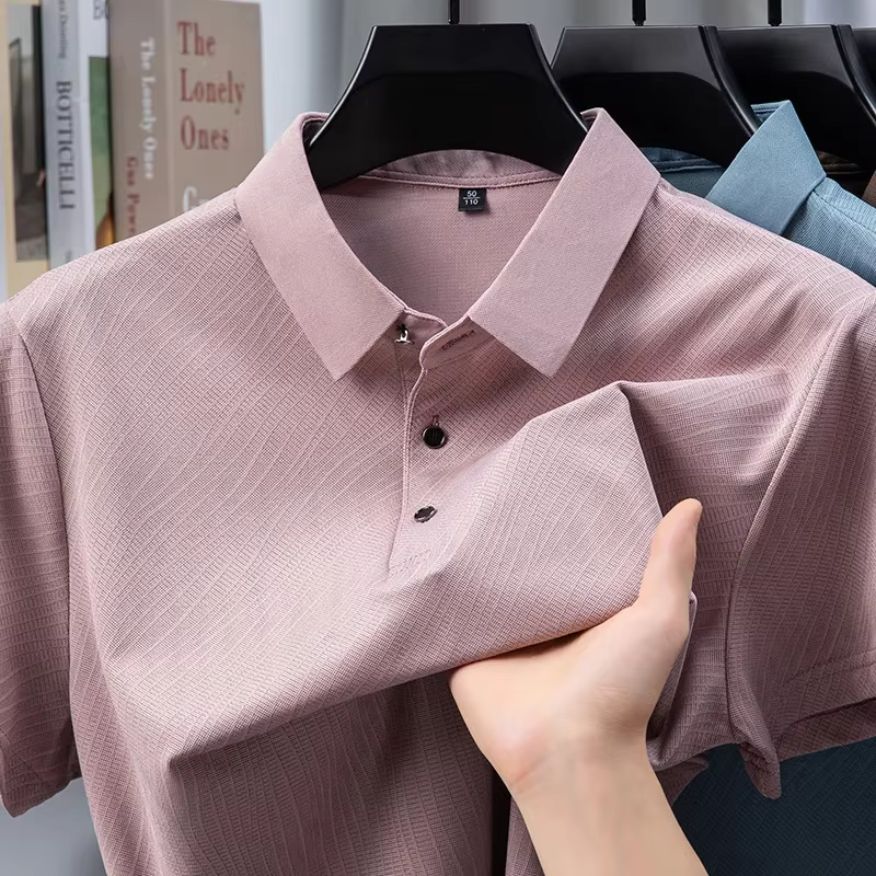 Polo Minimaliste Uni pour Hommes – Tissu Fin – Idéal pour le Quotidien