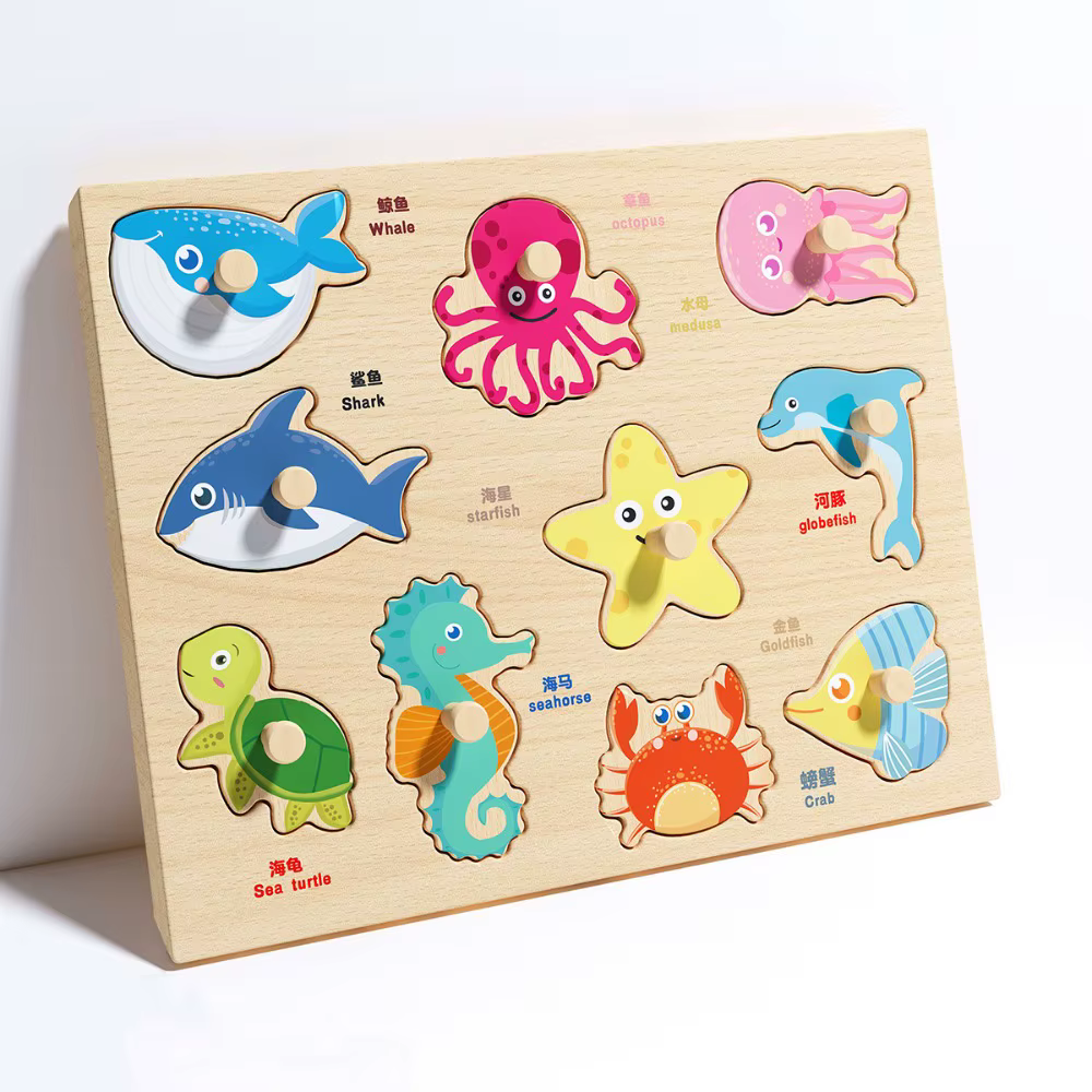 Jouets cognitifs en bois pour bébés