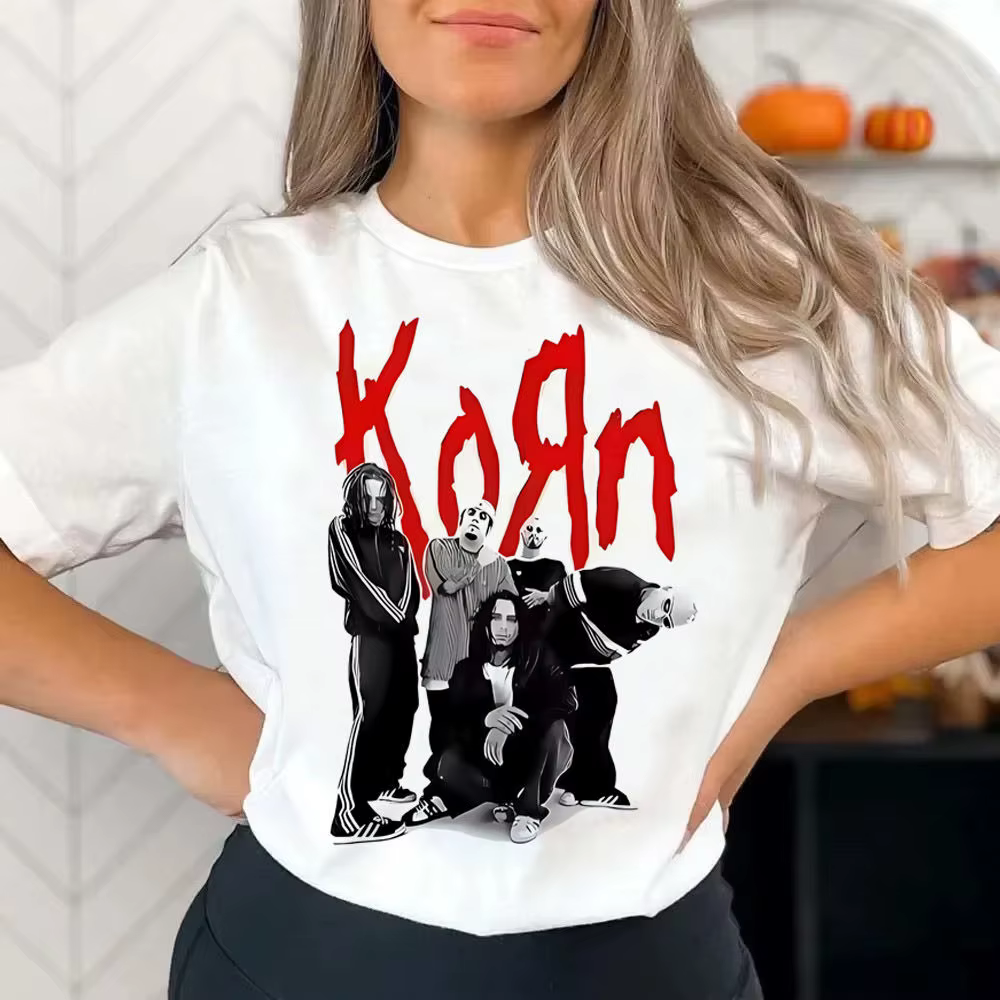 Korn chemise adolescent respirant graphique années 2000 hip hop t-shirt anime kawaii hip hop coréen vêtements