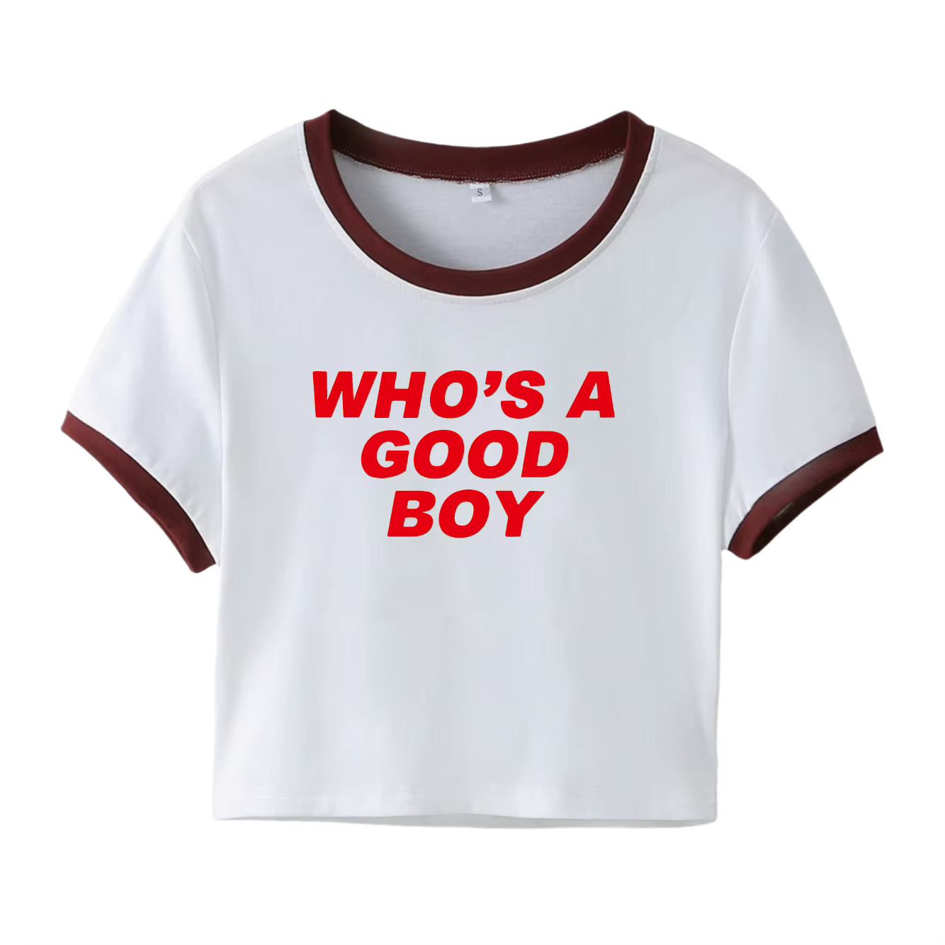 Qui est un bon garçon haut court Y2K bébé T-Shirt filles été coton chemise courte à manches courtes femmes