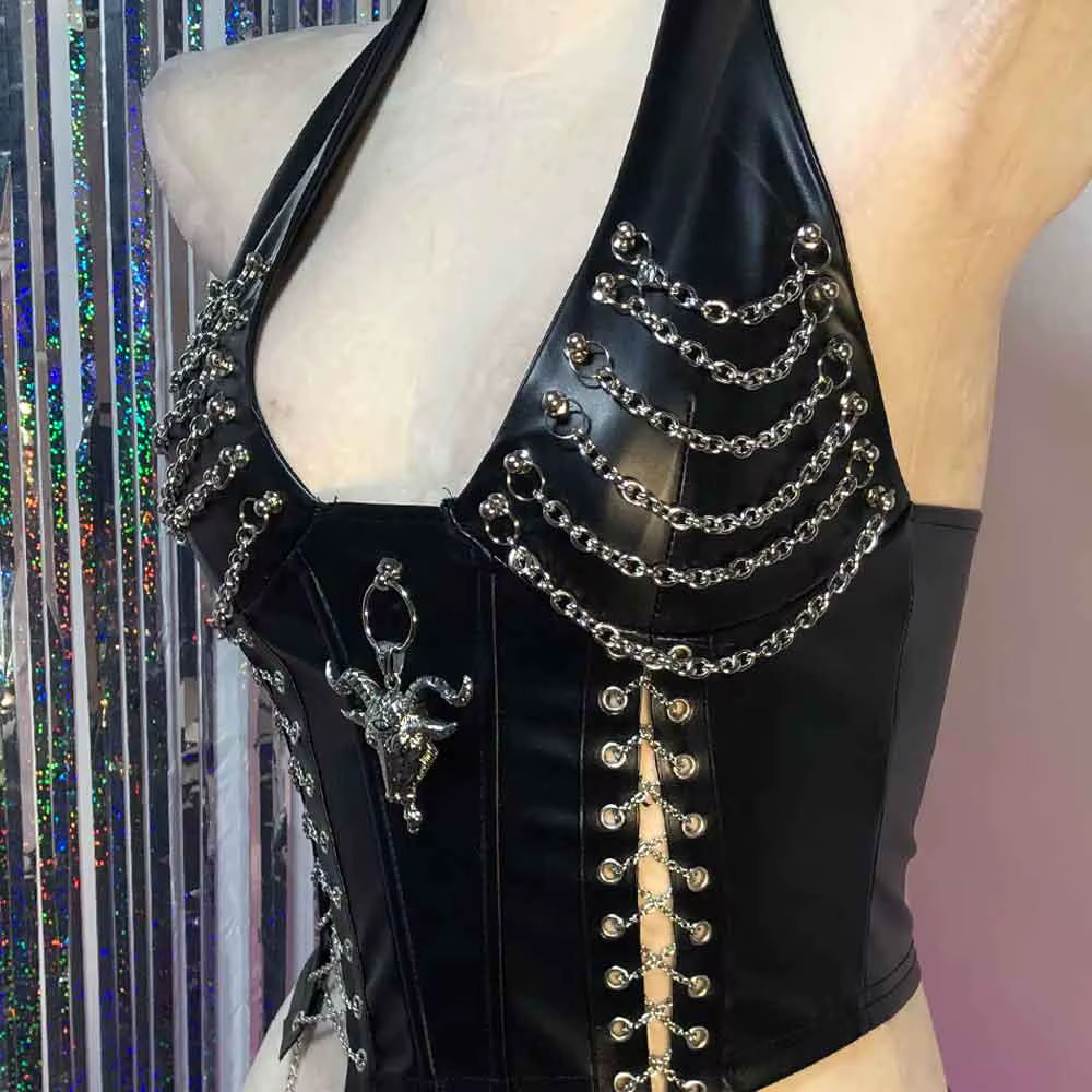 Débardeurs Gothiques Y2K Cybergoth pour Femmes