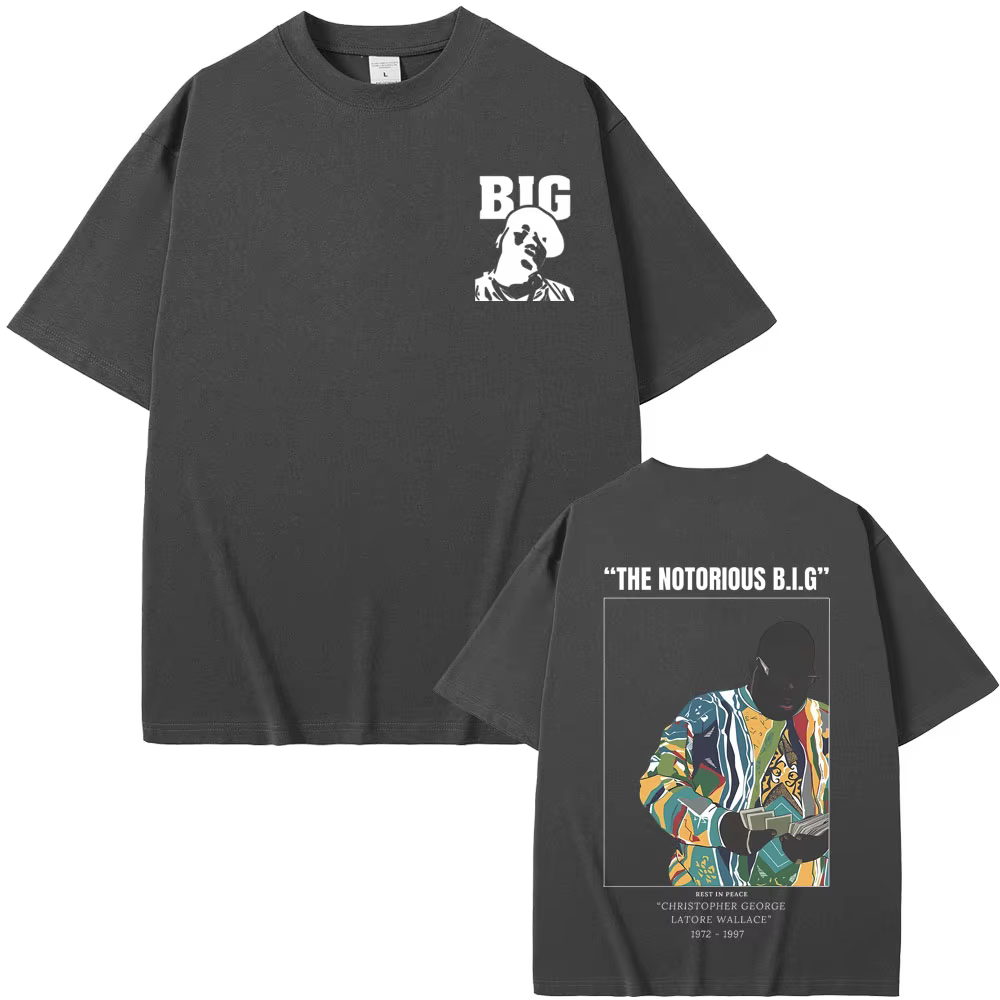 Vintage le célèbre grand T-shirt Biggie Smalls graphique T-shirt hommes femmes mode Hip Hop t-shirts hommes coton surdimensionné T-shirt