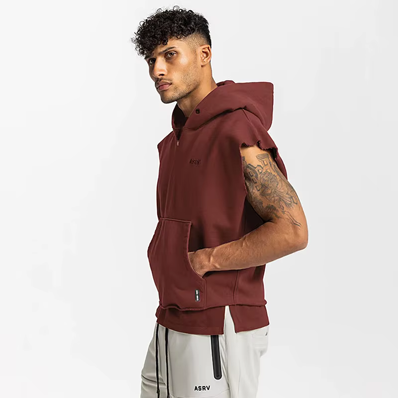 Débardeur à capuche en coton pour homme
