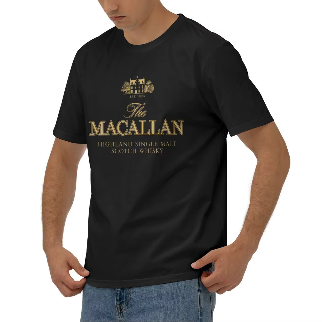 T-shirt manches courtes col rond homme, décontracté, à la mode, Macallan