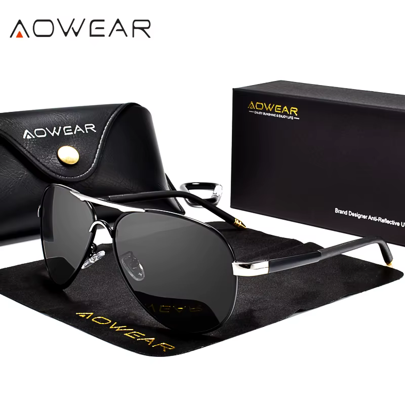 AOWEAR hommes Aviation lunettes de soleil