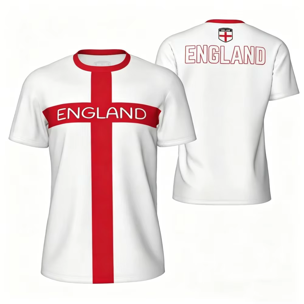 T-shirt imprimé en 3D avec drapeau anglais, t-shirt unisexe respirant à séchage rapide, hauts de sport décontractés pour la course à pied, le fitness, le streetwear quotidien en plein air