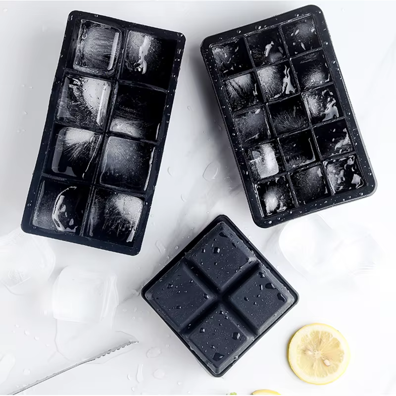 4/6/8/15 grille grand plateau à glace moule géant Jumbo grand Silicone de qualité alimentaire Cube à glace plateau carré moule bricolage machine à glaçons plateau à glaçons