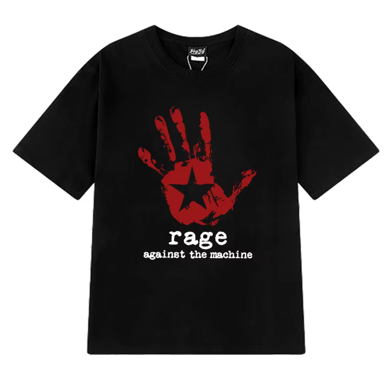 T-shirts à manches courtes imprimés sur le thème de Rage Against The Machine
