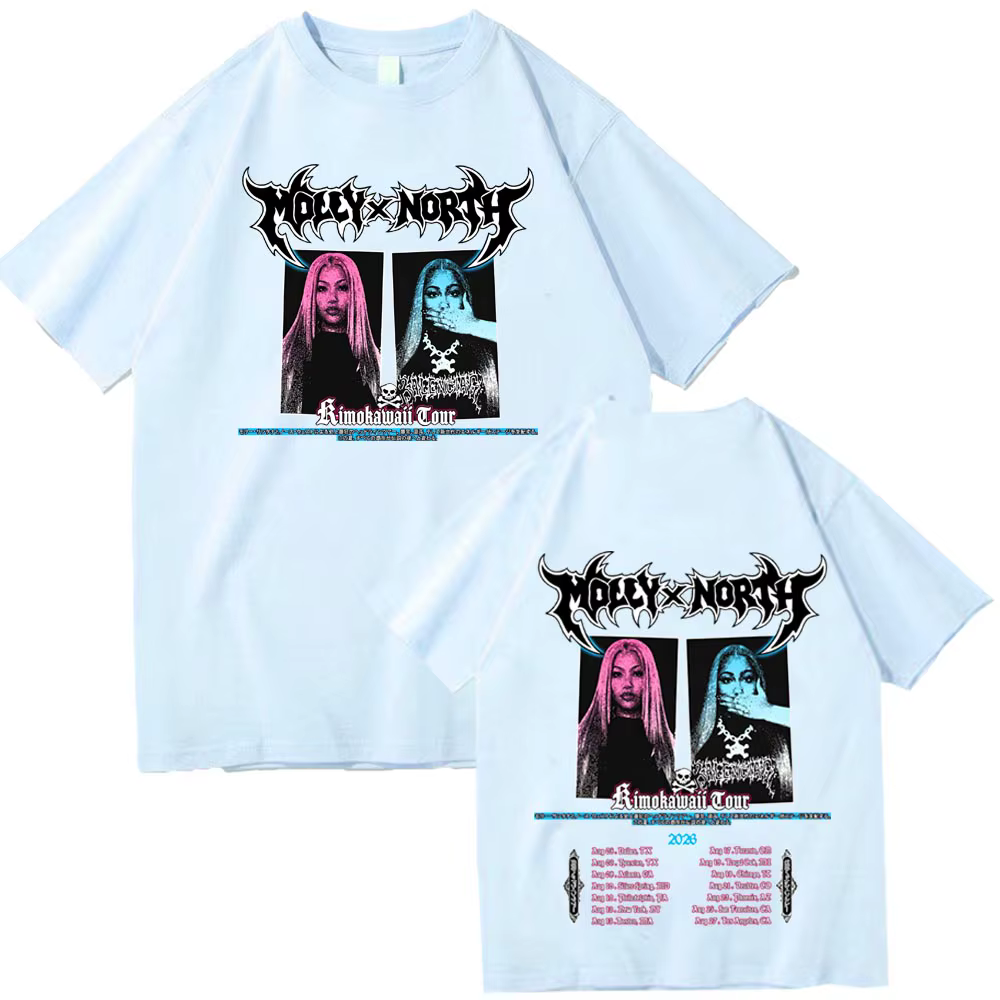 T-shirt North West Molly Santana Kimokawaii Tour pour homme et femme, chemise décontractée à manches courtes et col rond, style Harajuku