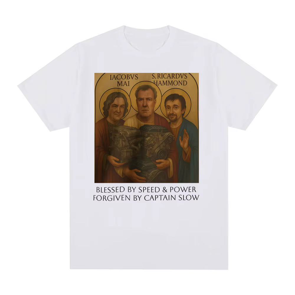 Gear Holy Trinity T-shirt Jeremy Clarkson Hammond May hommage t-shirts la grande vitesse puissance église drôle passionné de voiture vêtements