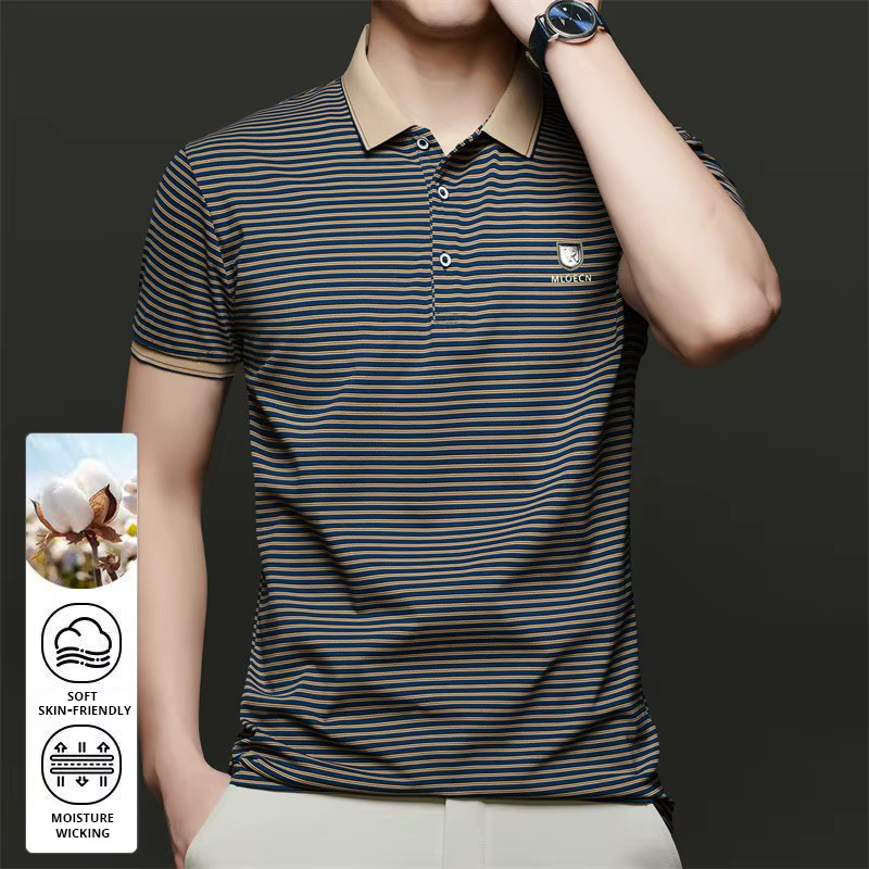 Top Grade été marque Designer polos pour hommes été dépouillé coupe ajustée à manches courtes décontracté hauts mode