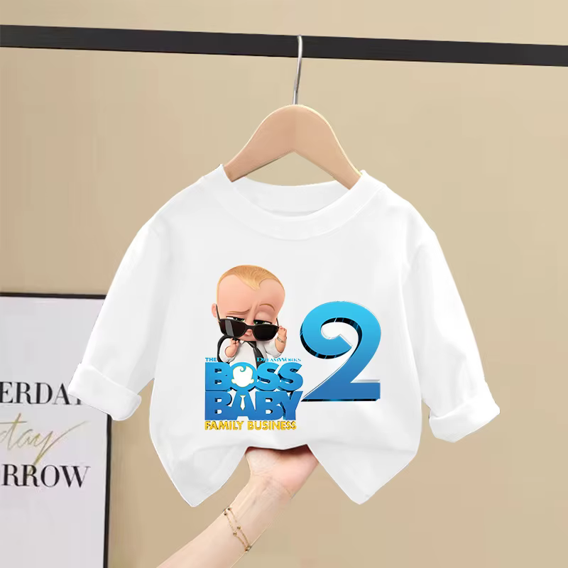 T-shirt mignon Baby Boss numéro 1-10 à manches longues
