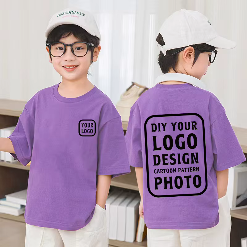 T-shirt à manches courtes en coton confortable pour garçon et fille