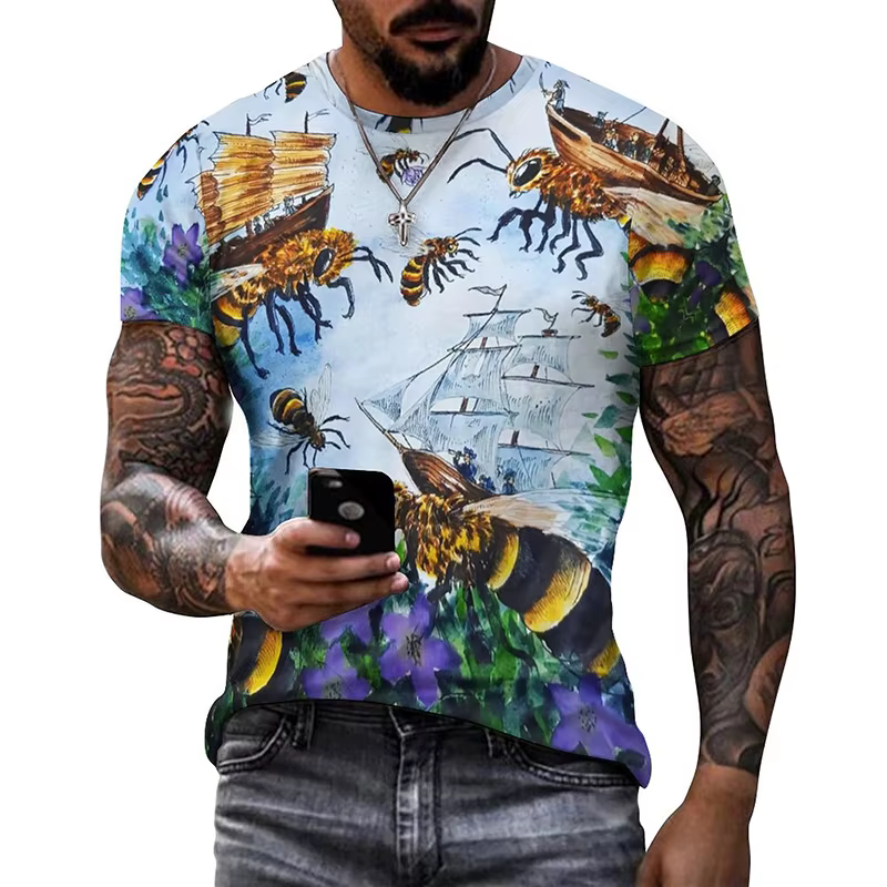 T-shirt graphique équation en accent d'abeille pour hommes et femmes