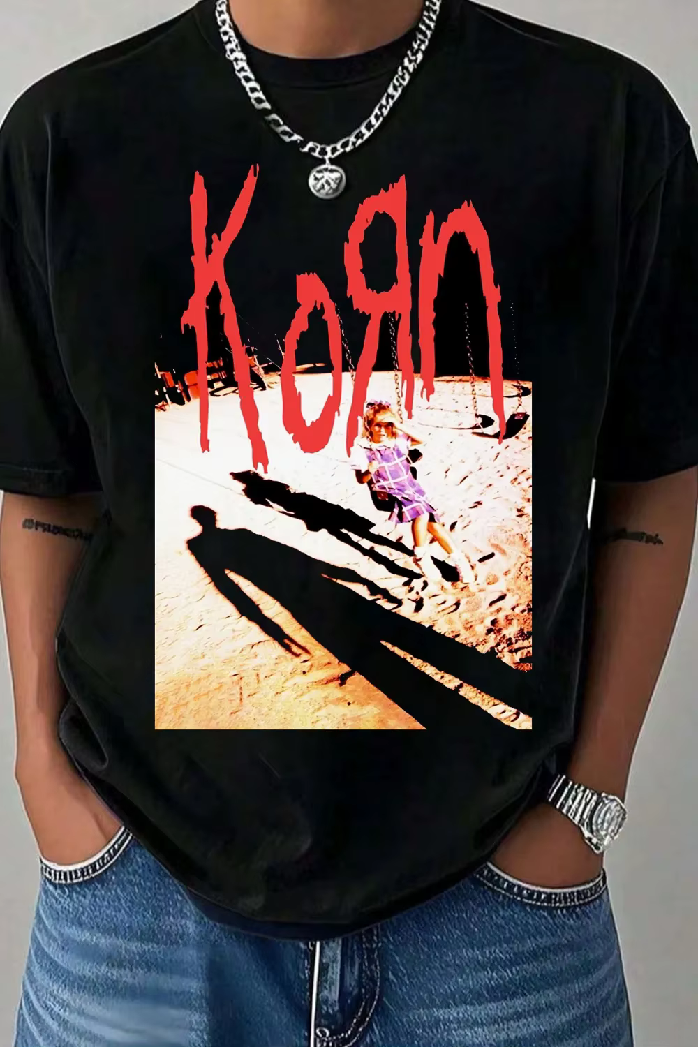 T-shirt Korn Band Oversize 2026 pour Hommes et Femmes – Coton
