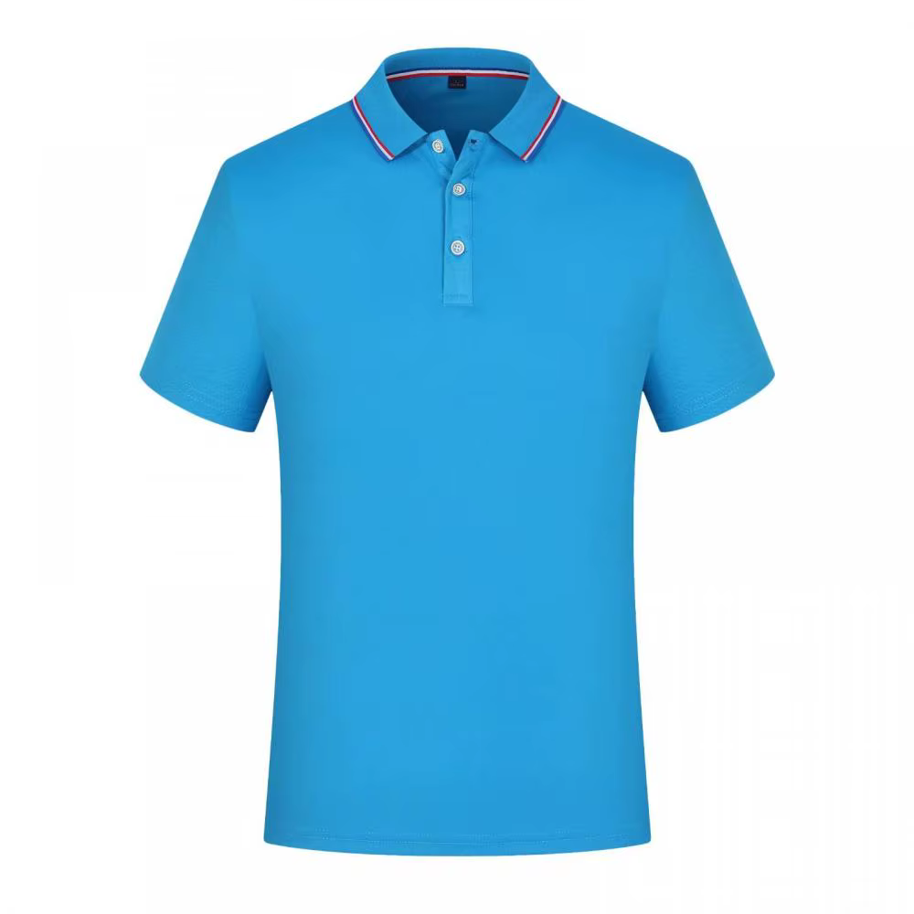Polo uni pour hommes, col rayé, manches courtes, séchage rapide, respirant, décontracté, pour un usage quotidien, vêtements de travail