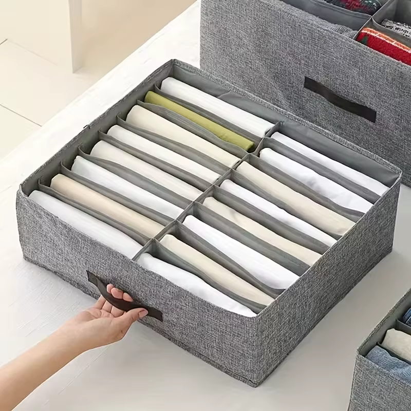 Organisateur de rangement pour vêtements de garde-robe, boîte de rangement épaissie pour pulls et t-shirts, boîte de rangement pour pantalons, organisateur de sous-vêtements et chaussettes pour la mai