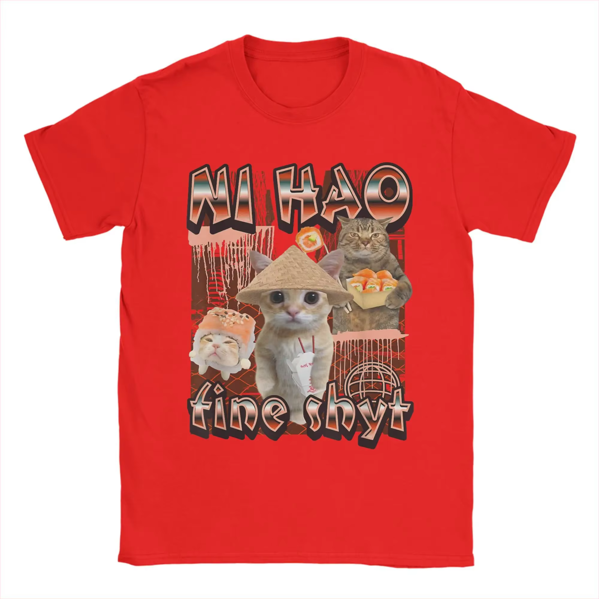 T-shirt humoristique Ni Hao Fine Shyt Meme pour hommes et femmes