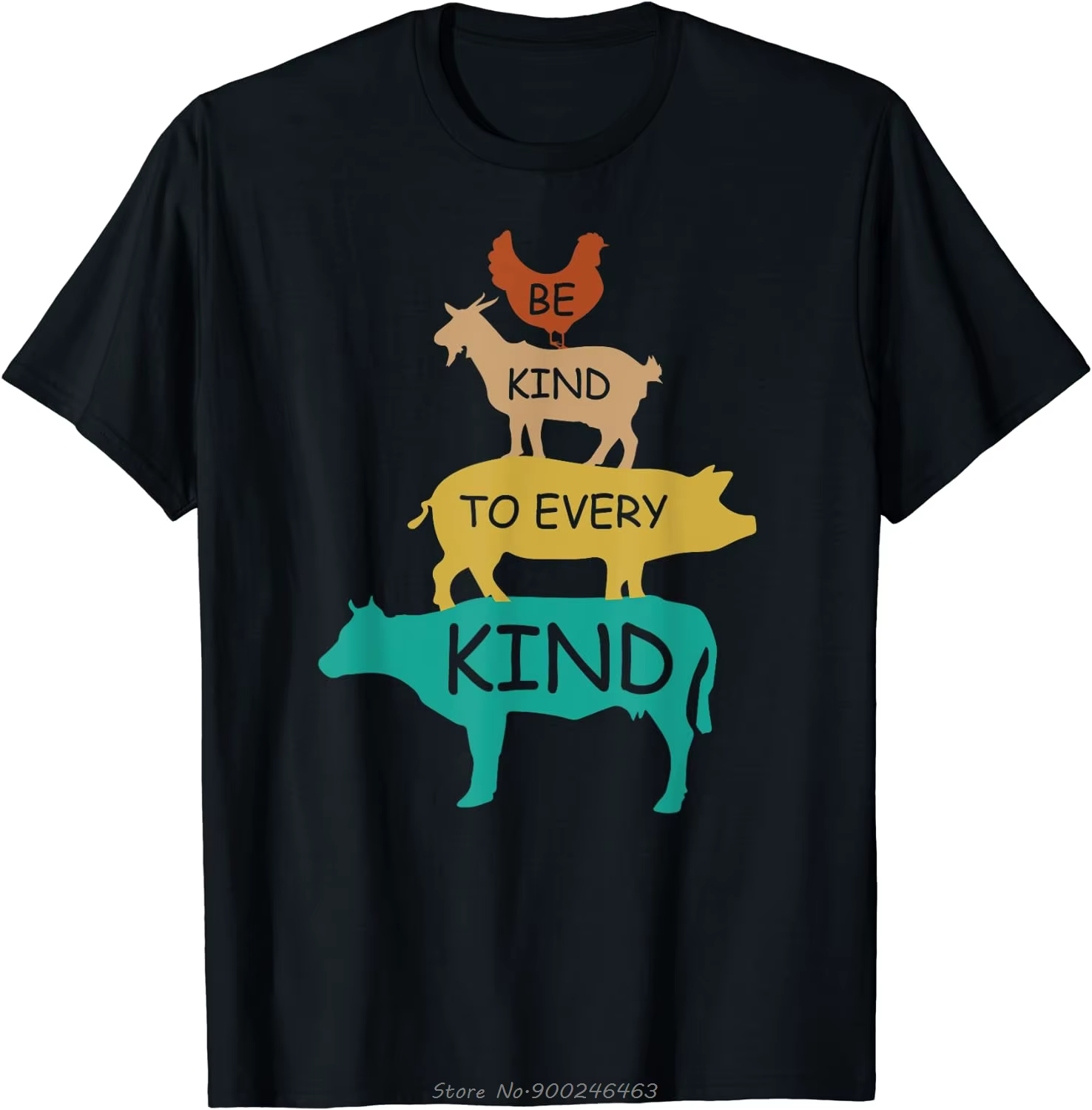 T-shirt à manches courtes en coton vintage végétalien pour hommes