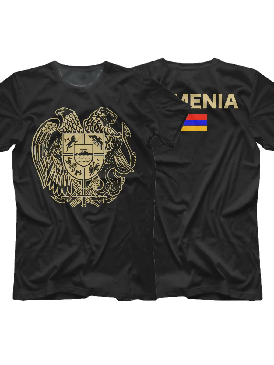 Erevan Coat of Arms of T-Shirt Élimine. Été Coton Manches Courtes O-cou Hommes
