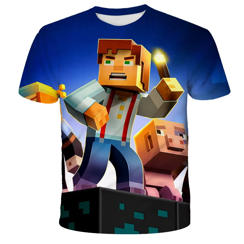 T-shirt décontracté Uniqlo Minecraft imprimé en 3D