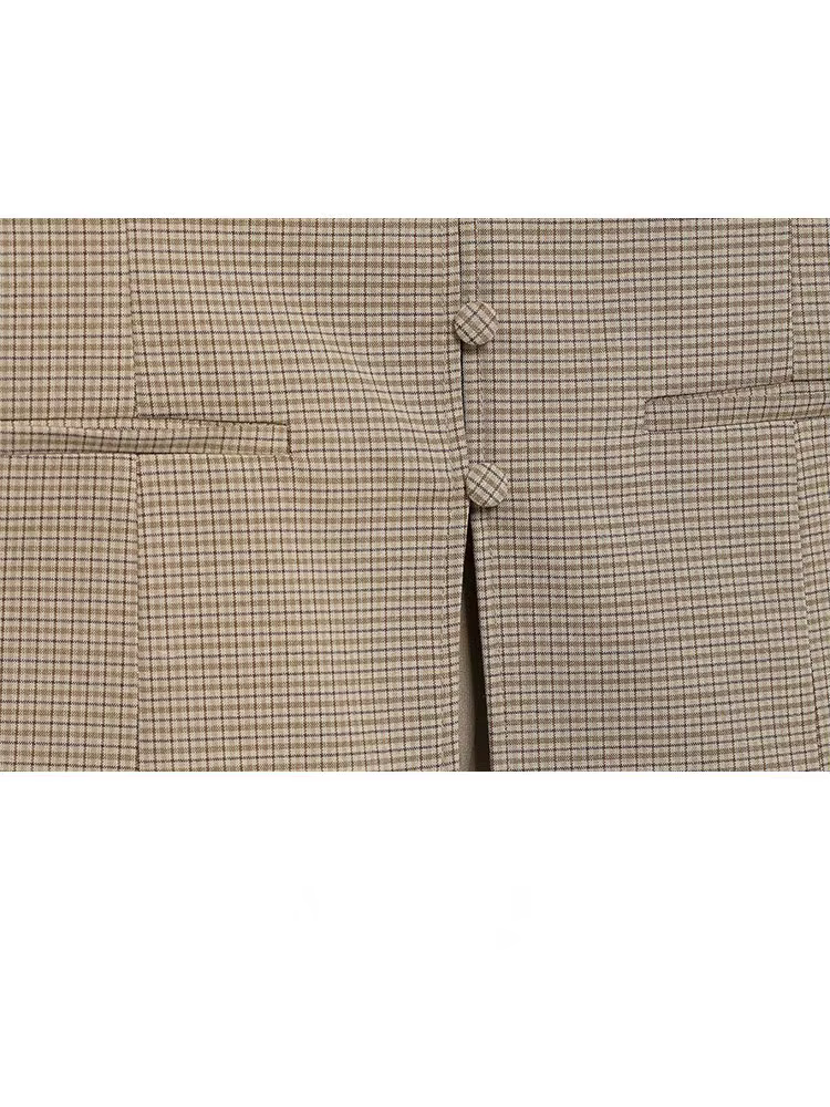 HH femmes été élégant épaules dénudées hauts courts femme mode vichy simple boutonnage poche décorer haut sans manches Mujer