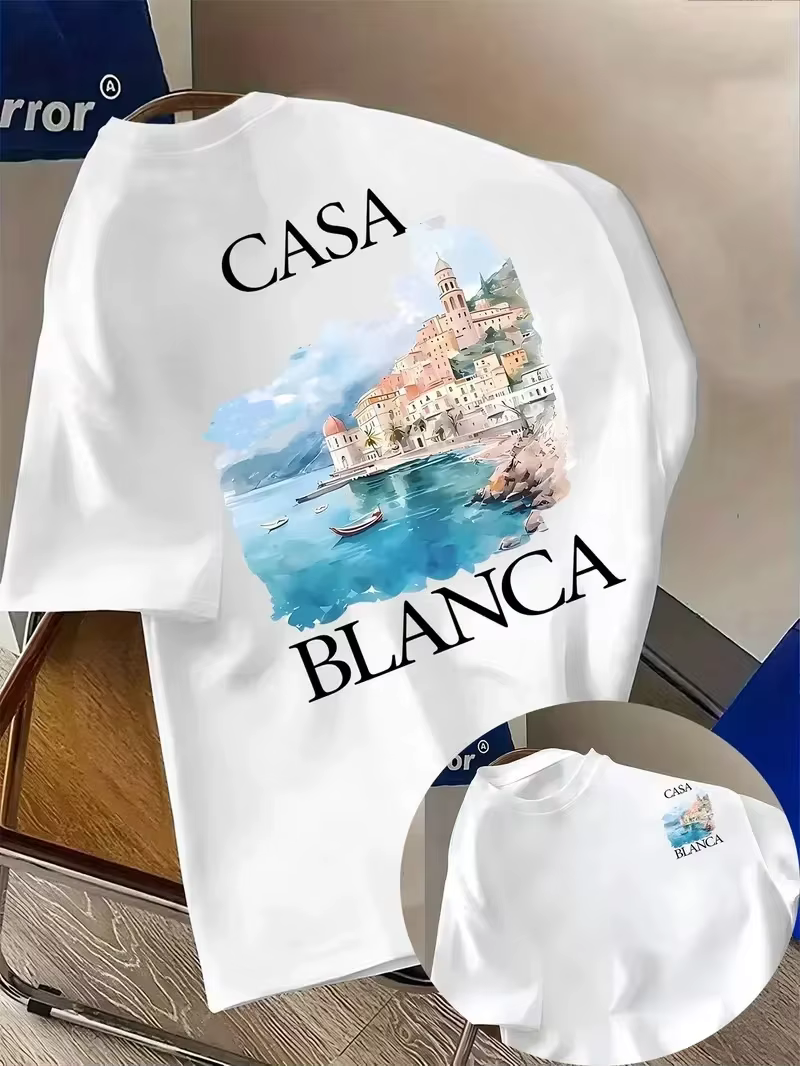 T-shirt graphique architectural esthétique Casablanca été 2026