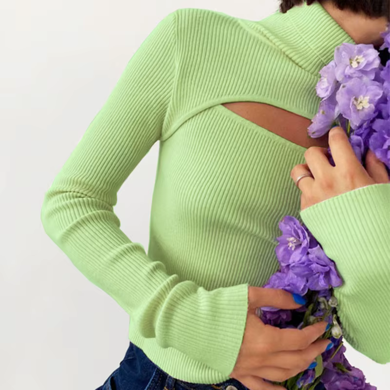 Pull à col roulé à manches longues pour femmes