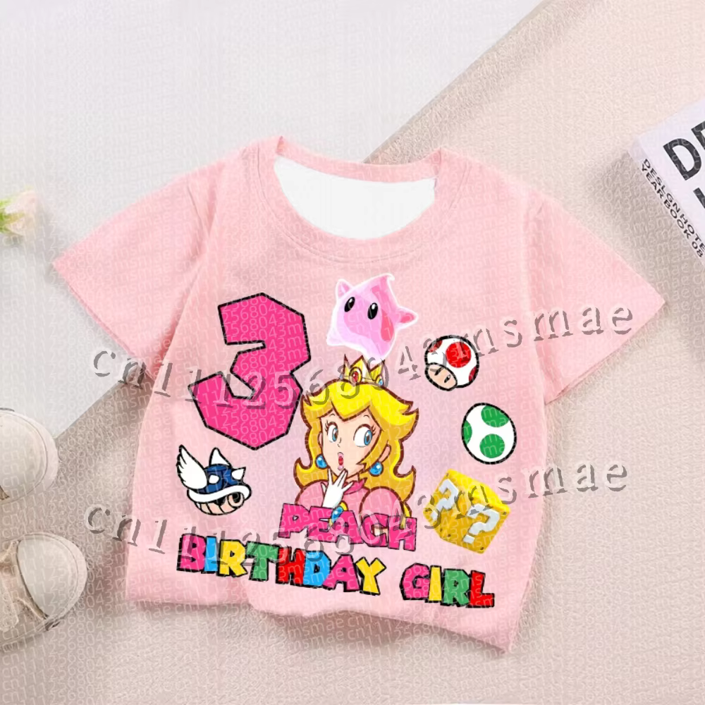 Nouveau T-shirt imprimé Super Mario 2026 pour garçons et filles