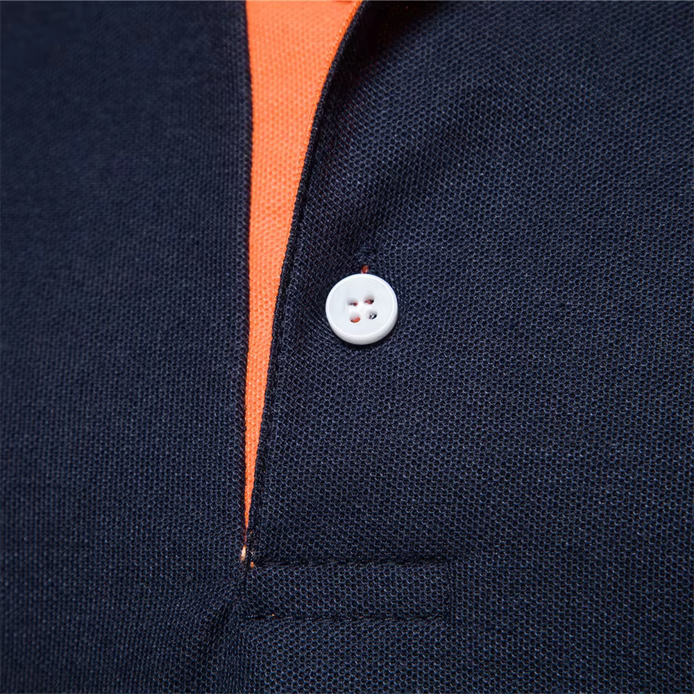 AIOPESON brodé 35% coton polo homme décontracté couleur unie Slim Fit