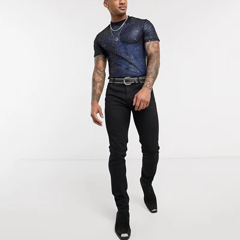 T-shirt en maille à manches courtes pour hommes