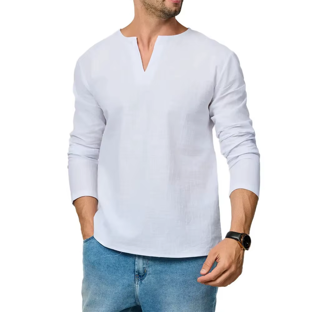 T-shirt en coton et lin pour hommes