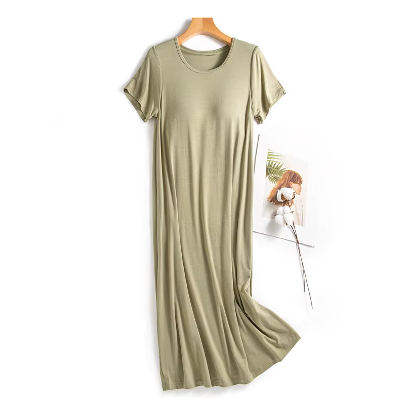Chemise de nuit à manches courtes pour femmes