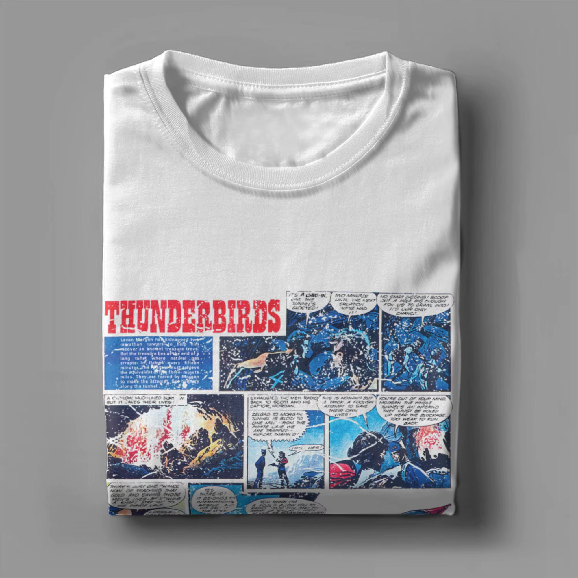 Thunderbird en détresse bande dessinée Page T-Shirts pour hommes dessin animé coton t-shirt col rond à manches courtes
