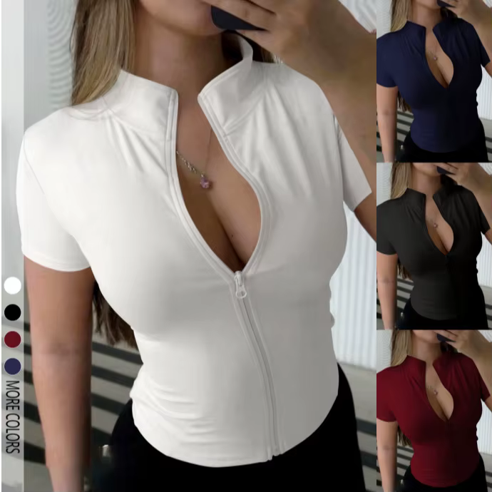 T-shirt de yoga sportif pour femme à manches courtes