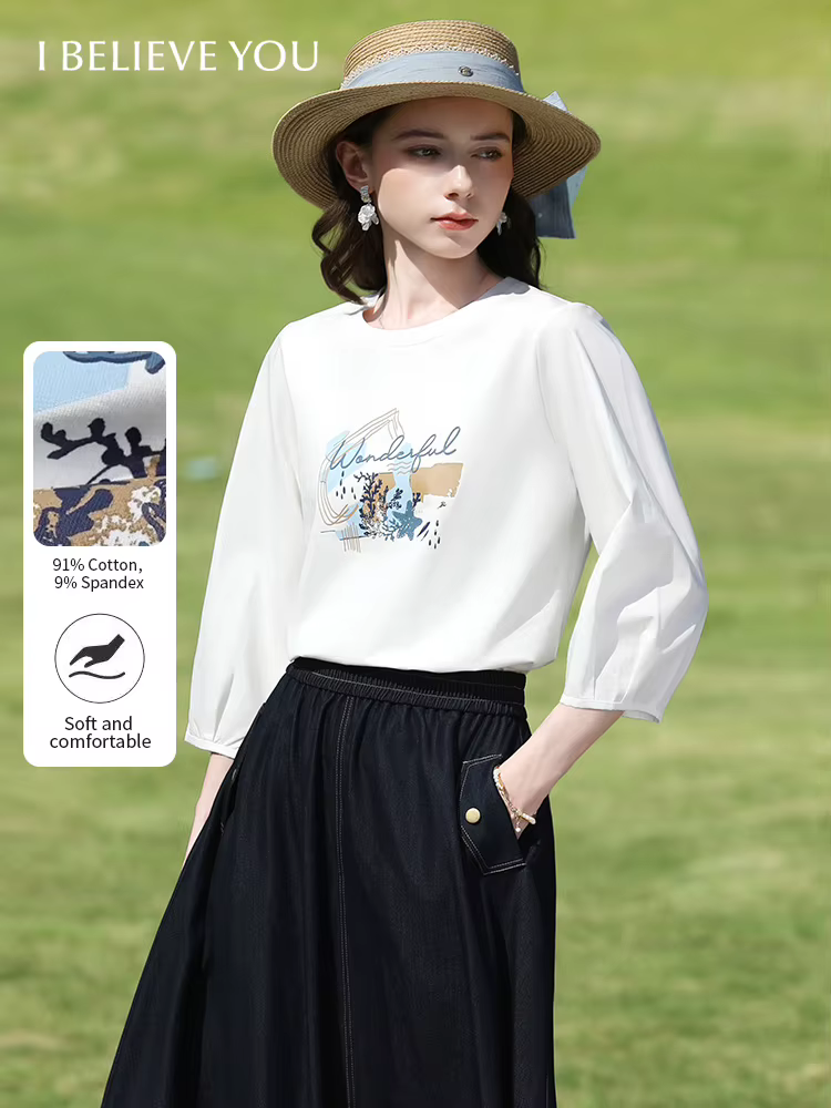 I BELIEVE YOU T-shirts blancs à imprimé graphique pour femmes