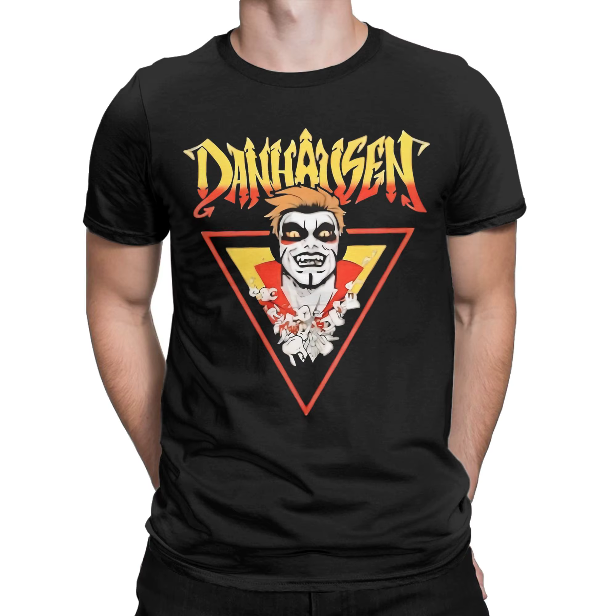 Danhausen Wrestler T-shirts pour hommes en coton vintage à col rond à manches courtes vêtements grande taille