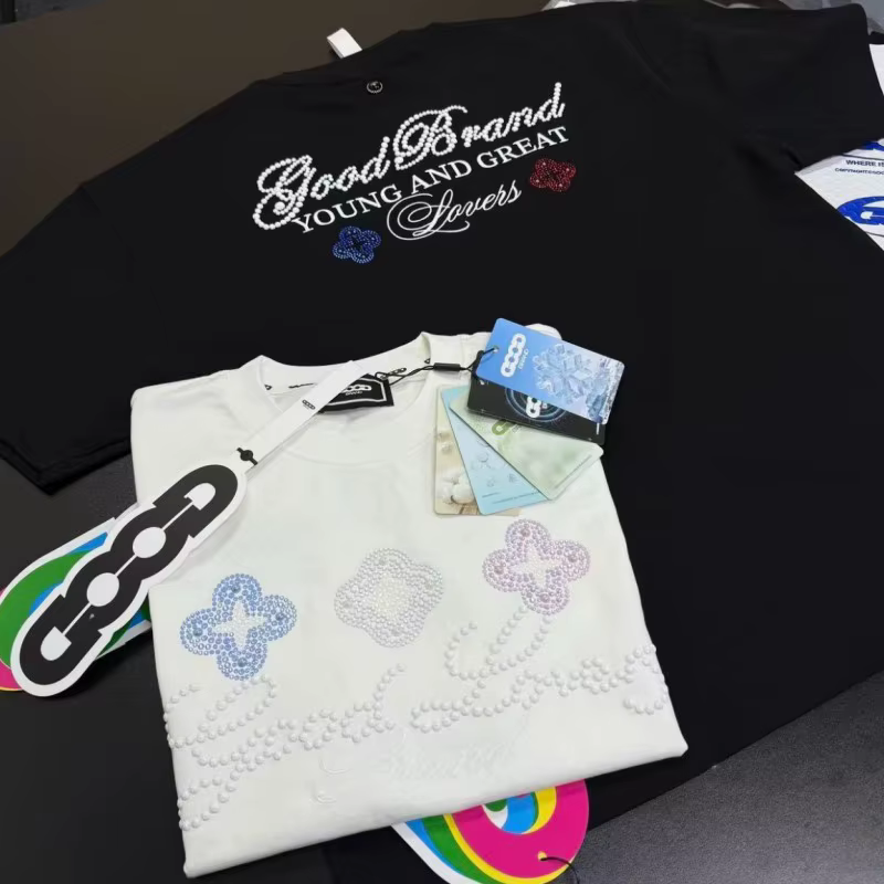T-shirt GOODBRAND en coton respirant à col rond et manches courtes