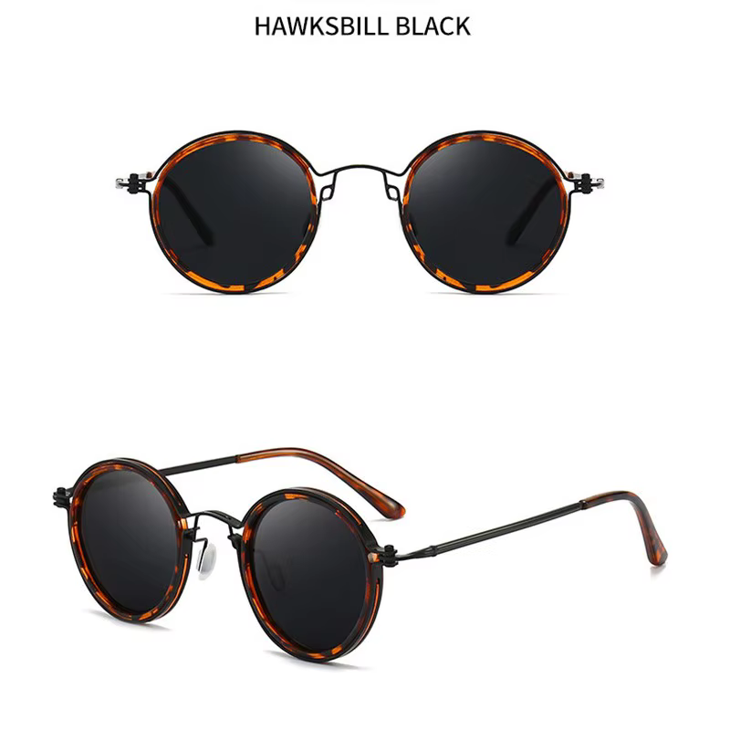 Lunettes de soleil rondes rétro unisexes