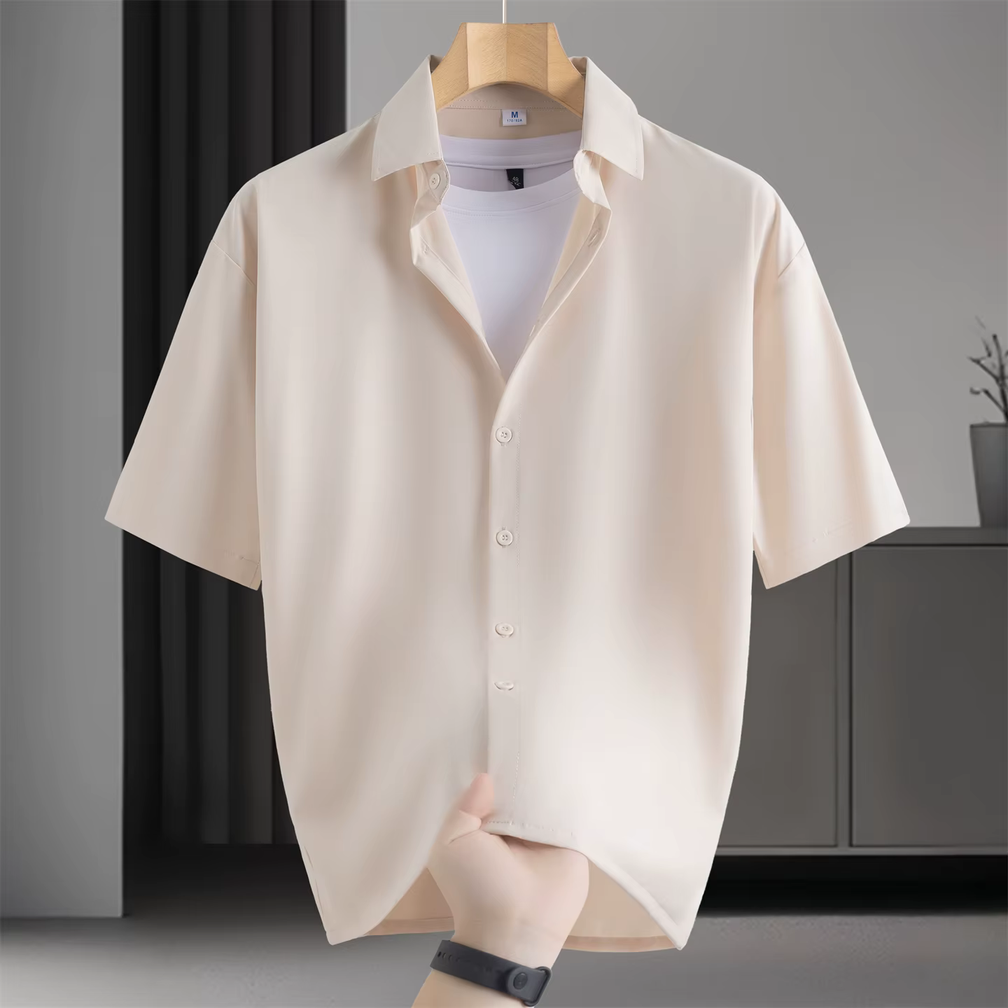 Chemise d'affaires décontractée sans repassage pour hommes