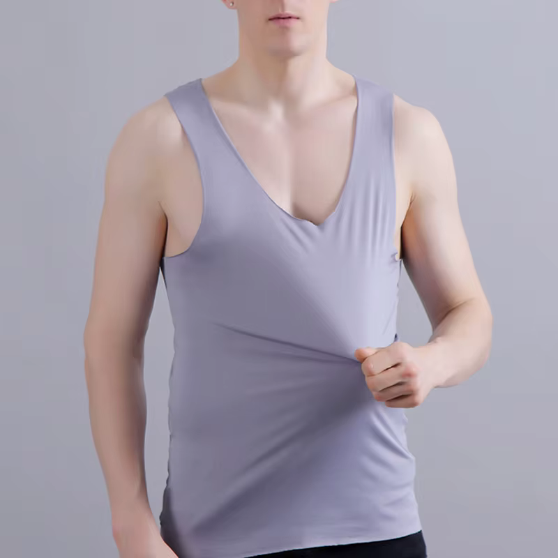 Débardeur en soie sans couture pour hommes