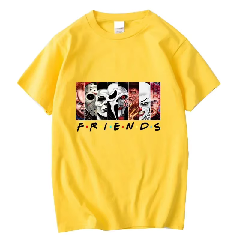 T-shirt à col rond imprimé Funny Friends pour hommes