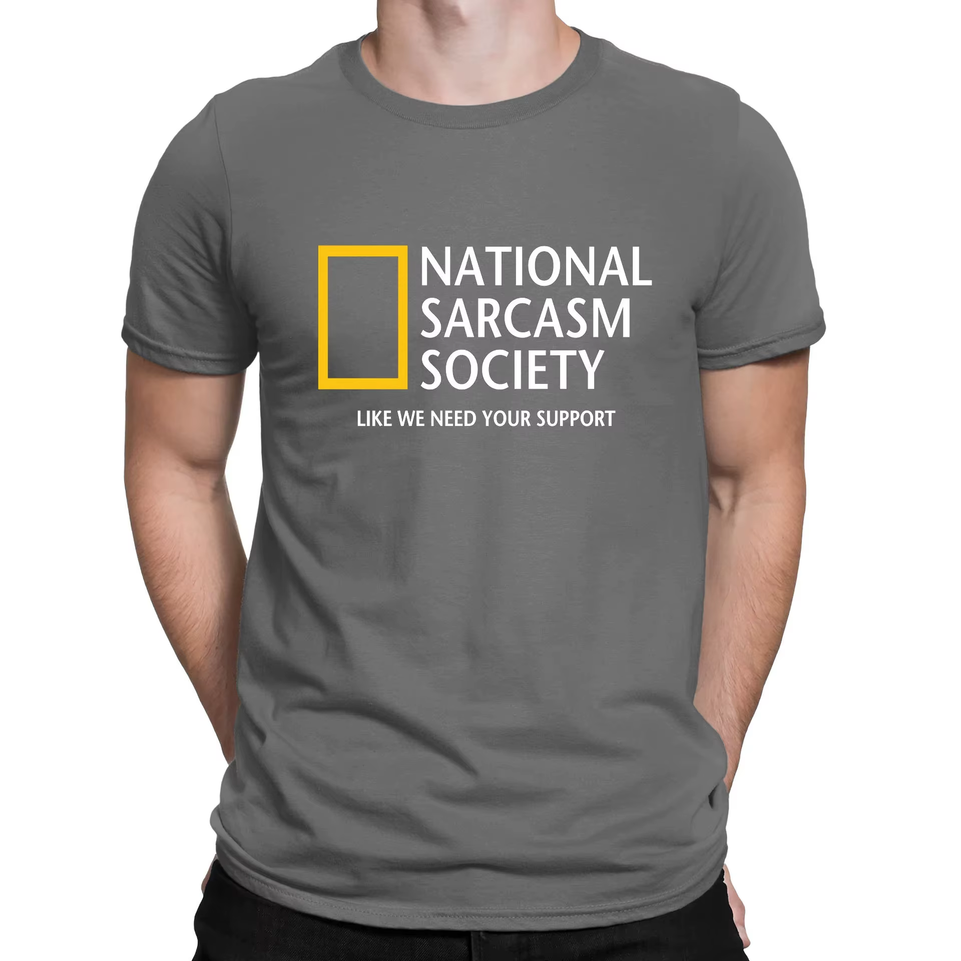 National Sarcasm Society parodie géographique T-Shirt drôle rétro Streetwear haute qualité col rond à manches courtes