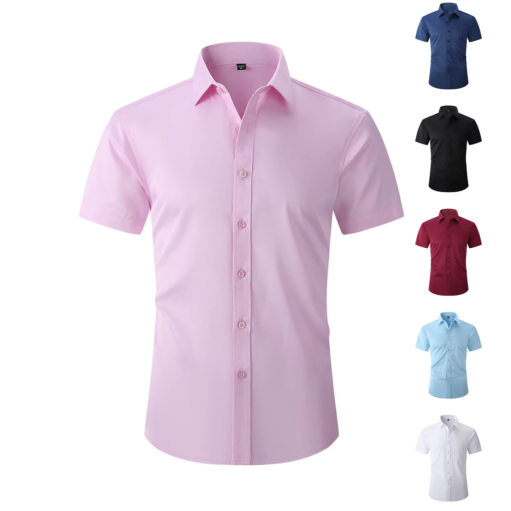 Chemise noire à manches courtes pour homme