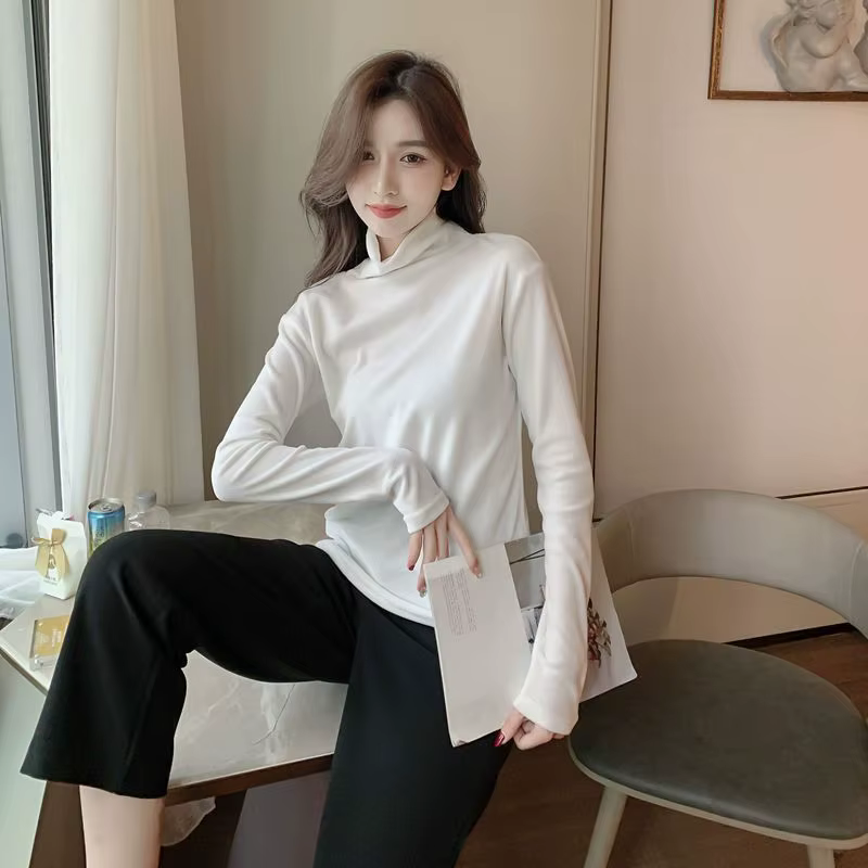 T-shirts Slim pour femmes 2025 col roulé