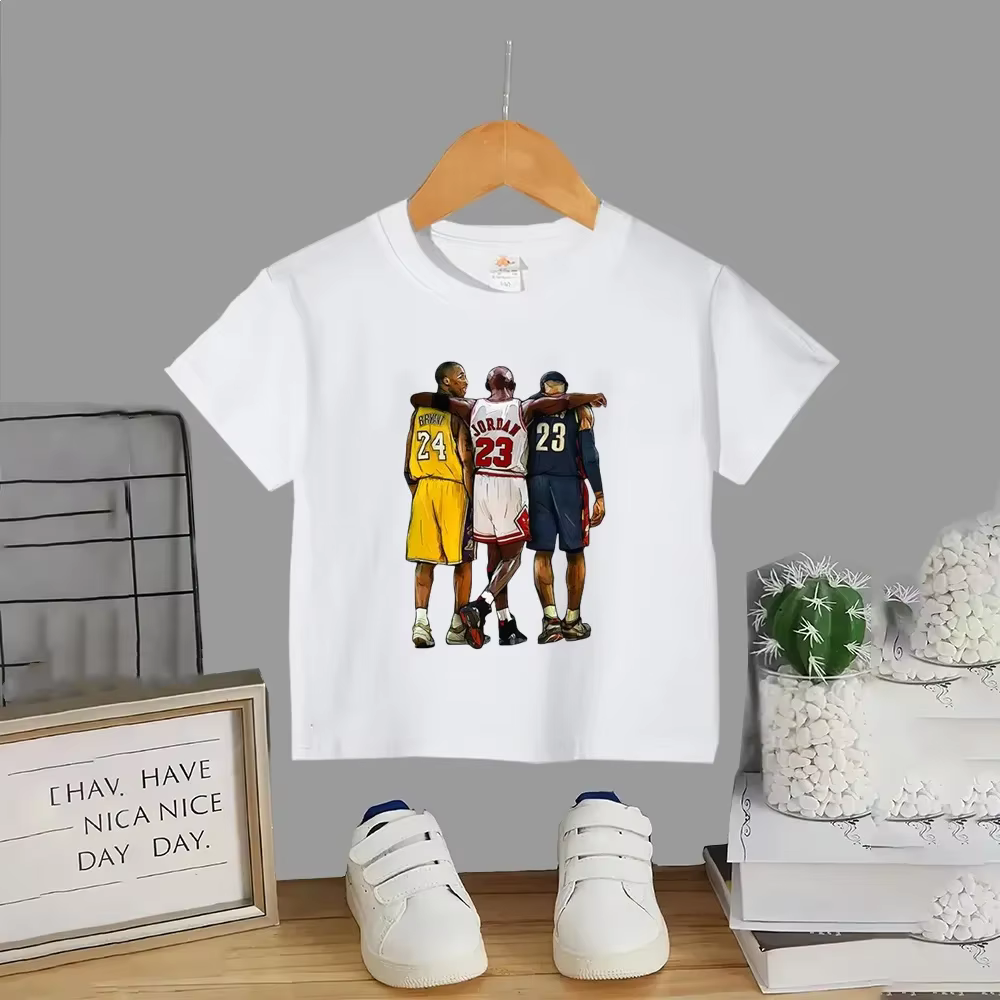 T-shirt d'été en coton à manches courtes pour enfants Kobe Bryant
