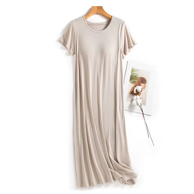 Chemise de nuit à manches courtes pour femmes